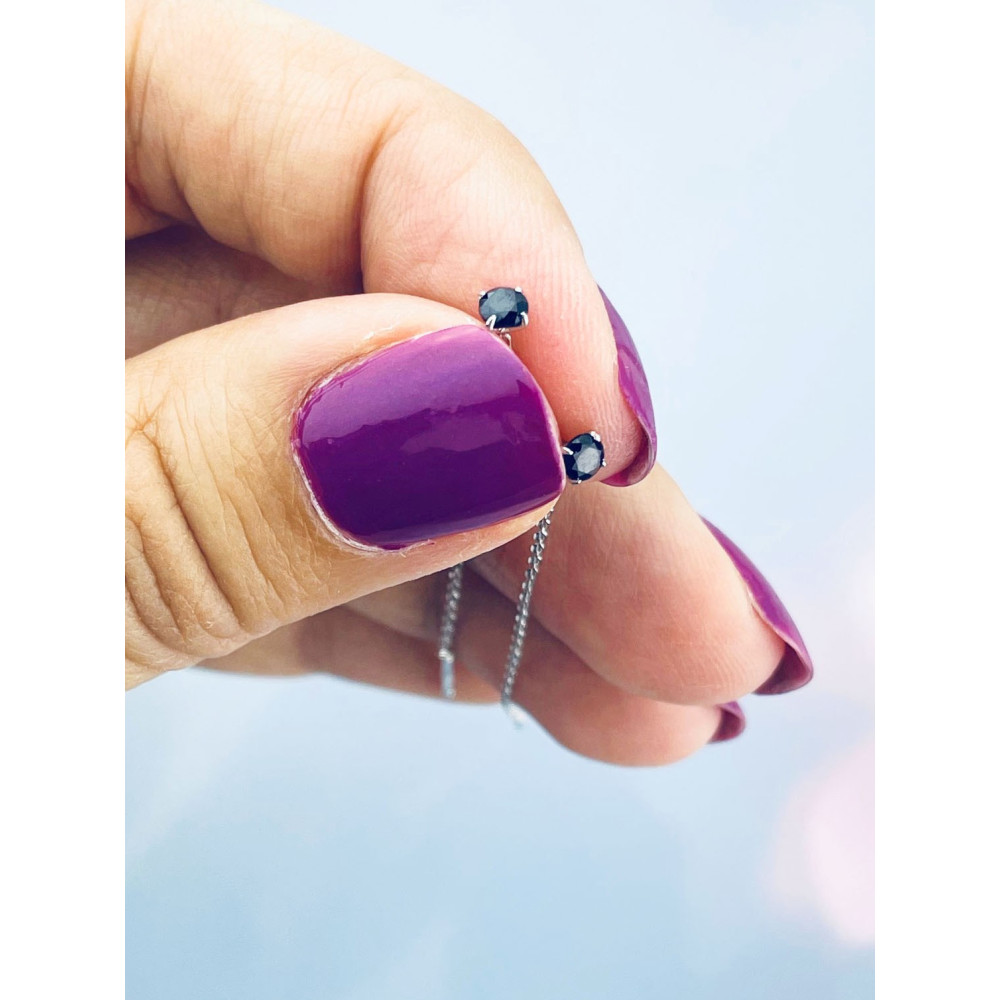 925 Silber Ohrringe mit Kette