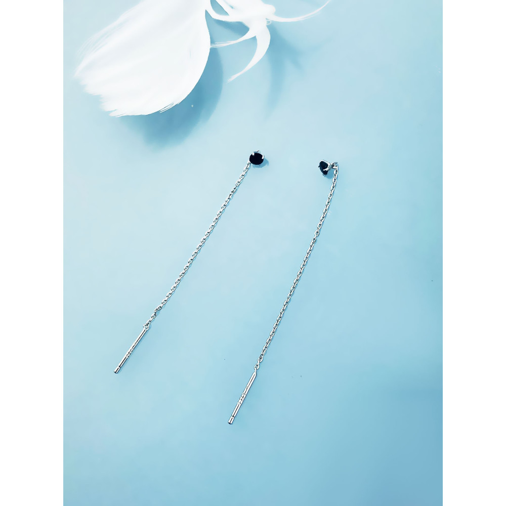 925 Silber Ohrringe mit Kette