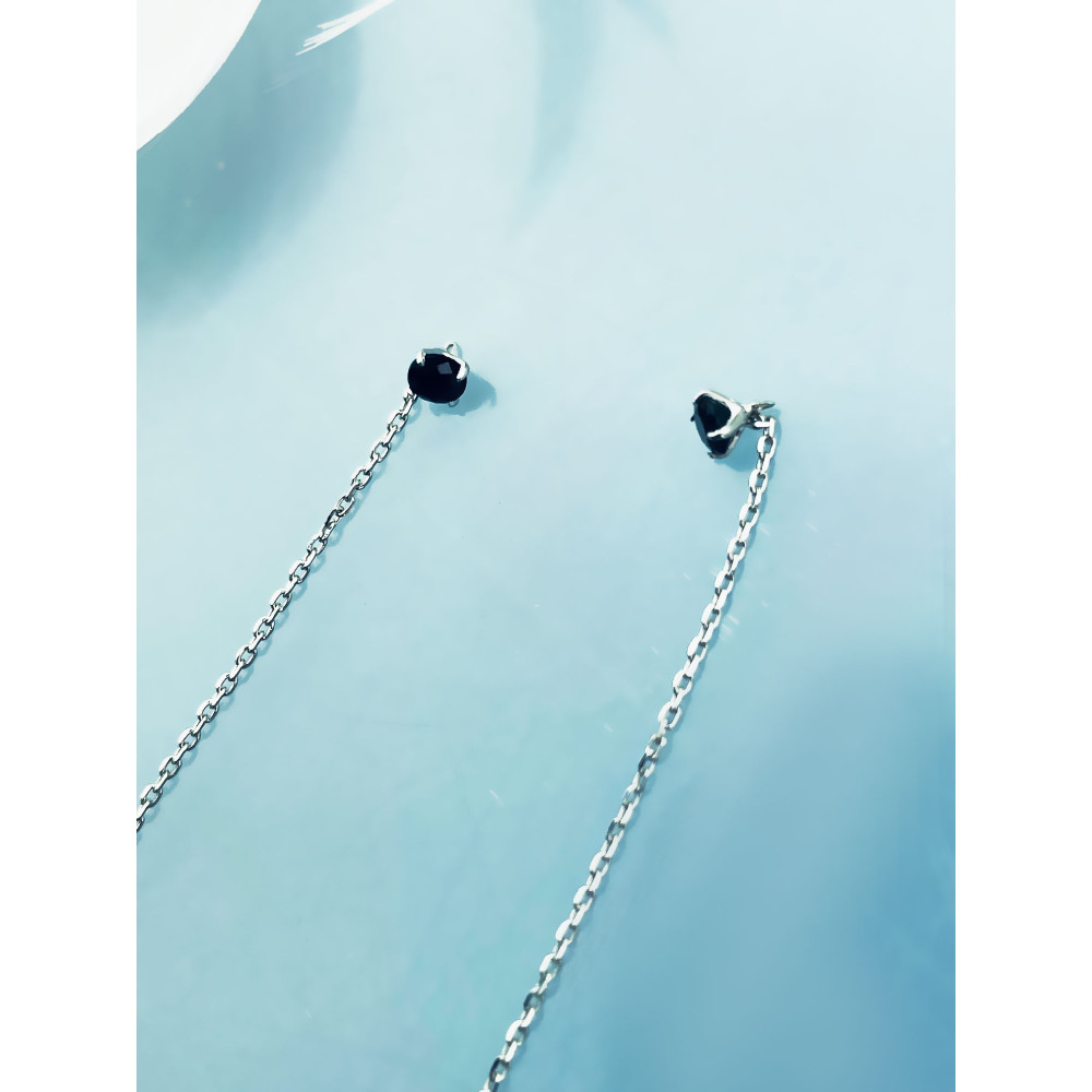 925 Silber Ohrringe mit Kette