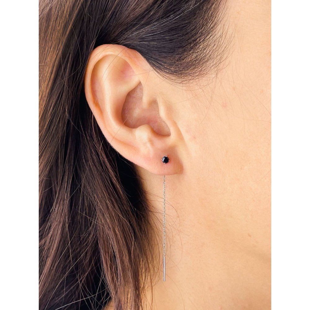 925 Silber Ohrringe mit Kette