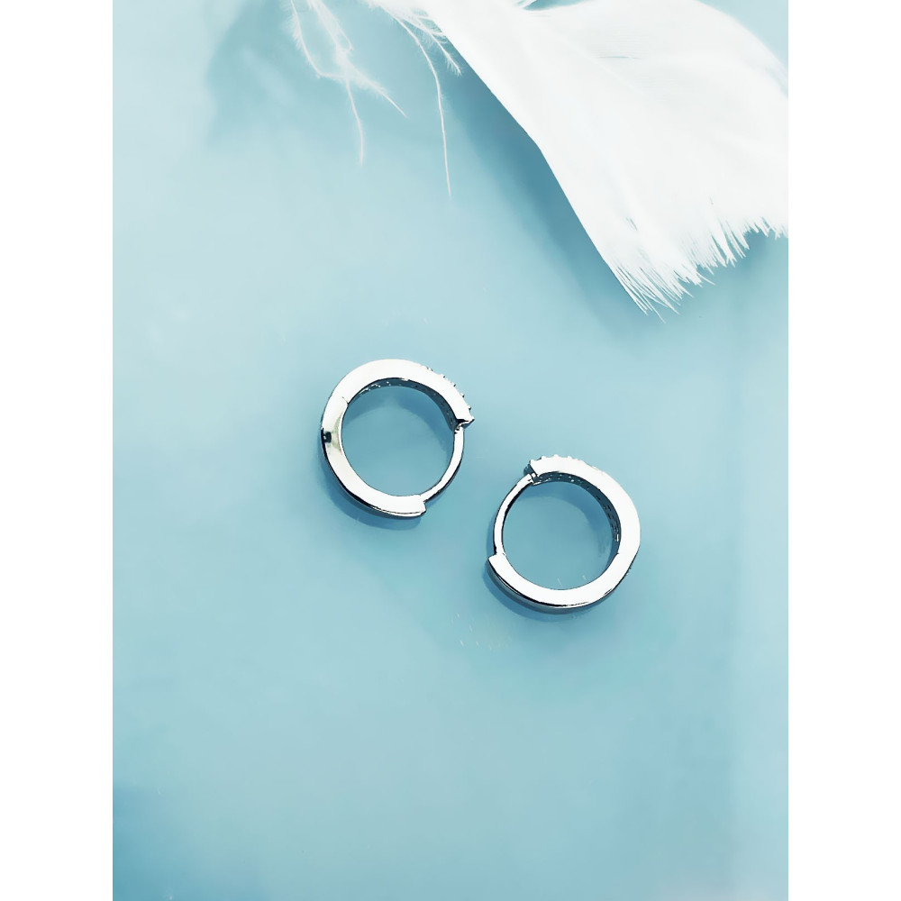 925 Silber Ohrringe Kreise mit Zirkonia