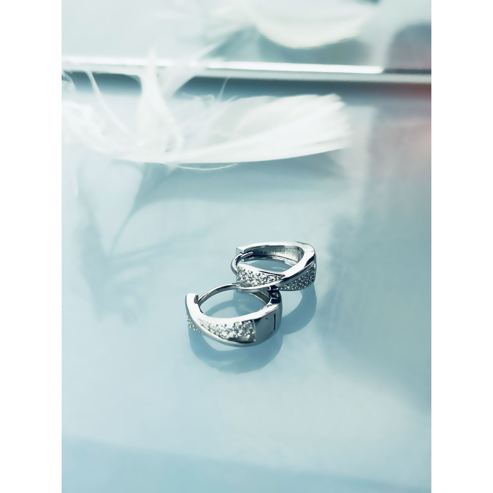 925 Silber Ohrringe Kreise mit Zirkonia