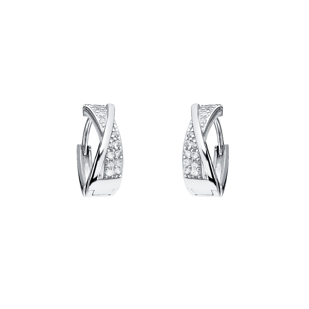 925 Silber Ohrringe Kreise mit Zirkonia