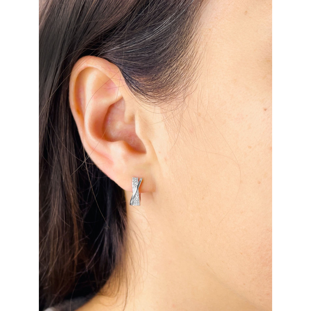 925 Silber Ohrringe Kreise mit Zirkonia