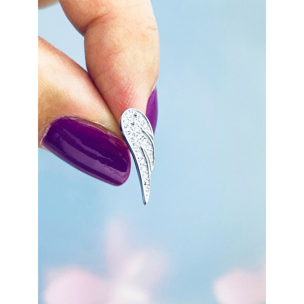 925 Silber Ohrringe Flügel mit Zirkonia