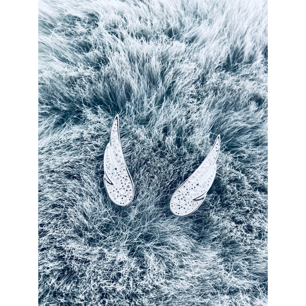 925 Silber Ohrringe Flügel mit Zirkonia