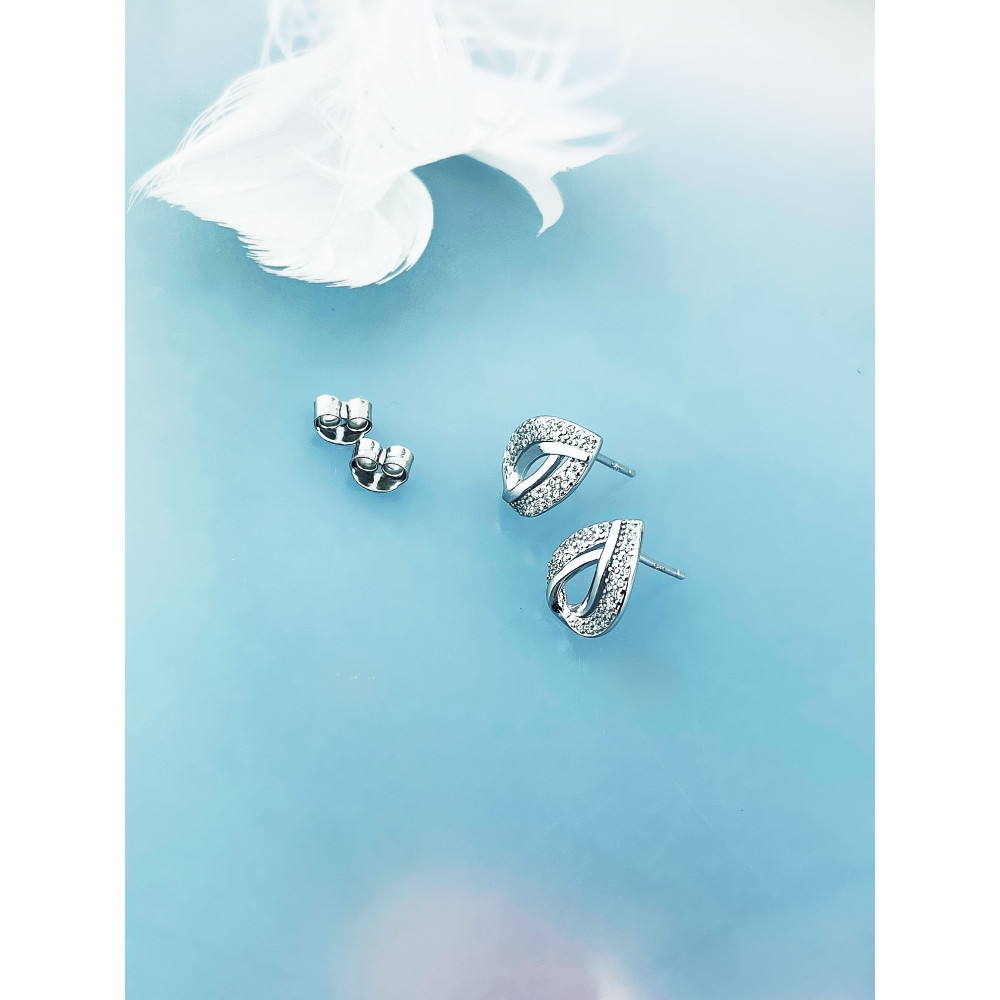 925 Silber Ohrringe Tränen mit Zirkonia