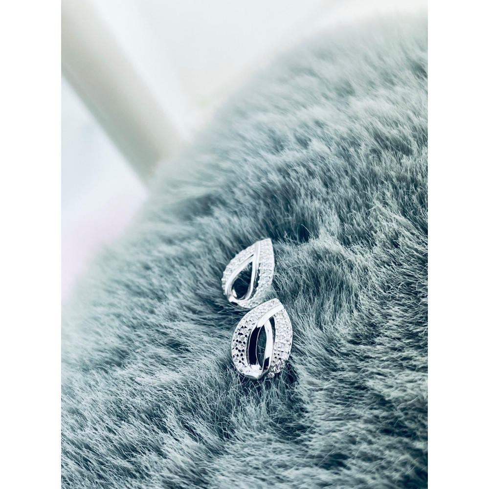 925 Silber Ohrringe Tränen mit Zirkonia