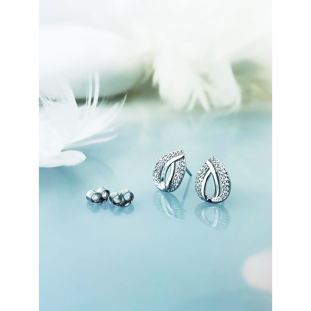 925 Silber Ohrringe Tränen mit Zirkonia
