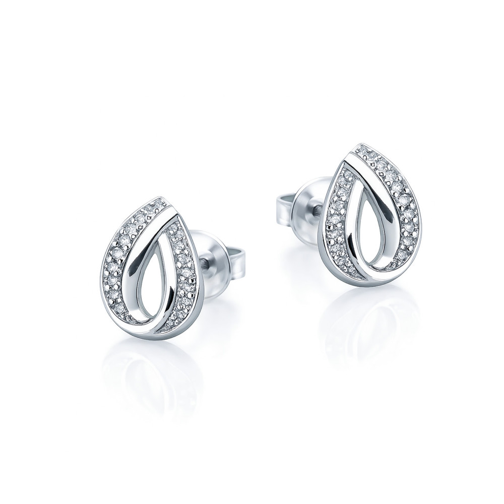 925 Silber Ohrringe Tränen mit Zirkonia