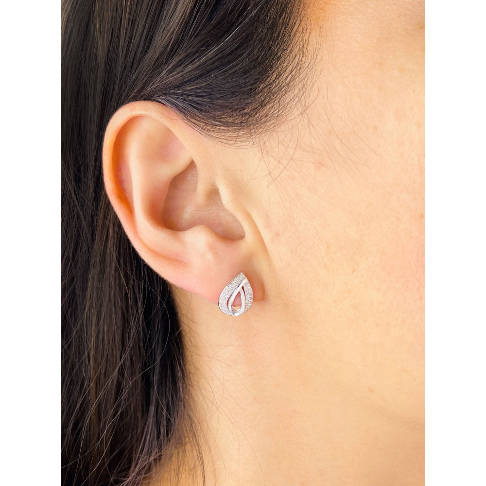 925 Silber Ohrringe Tränen mit Zirkonia