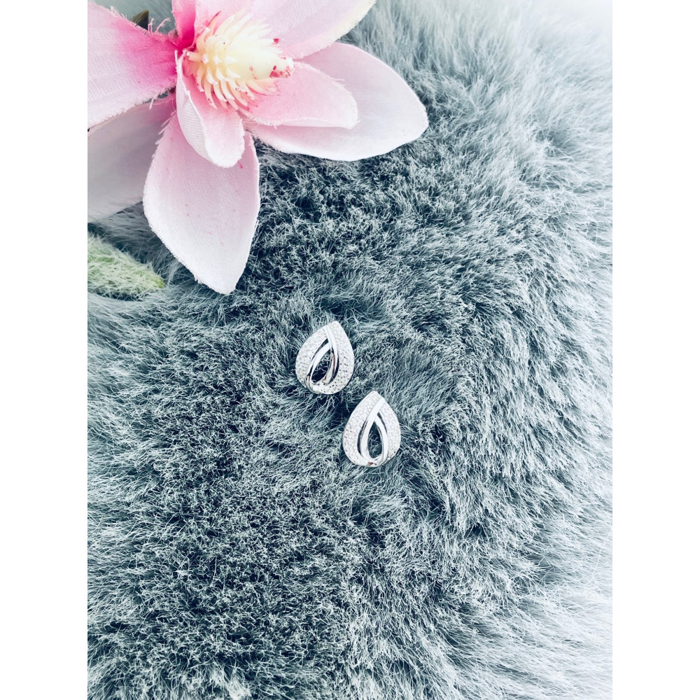 925 Silber Ohrringe Tränen mit Zirkonia