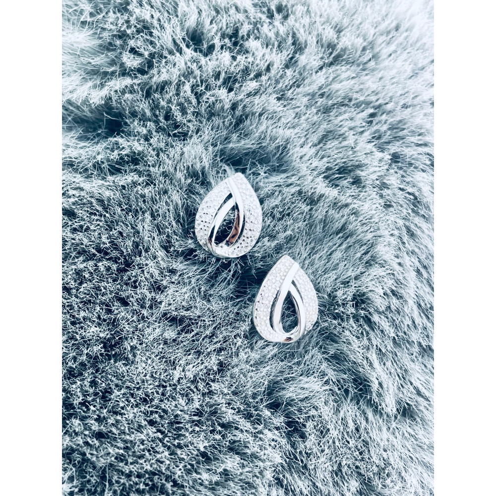 925 Silber Ohrringe Tränen mit Zirkonia