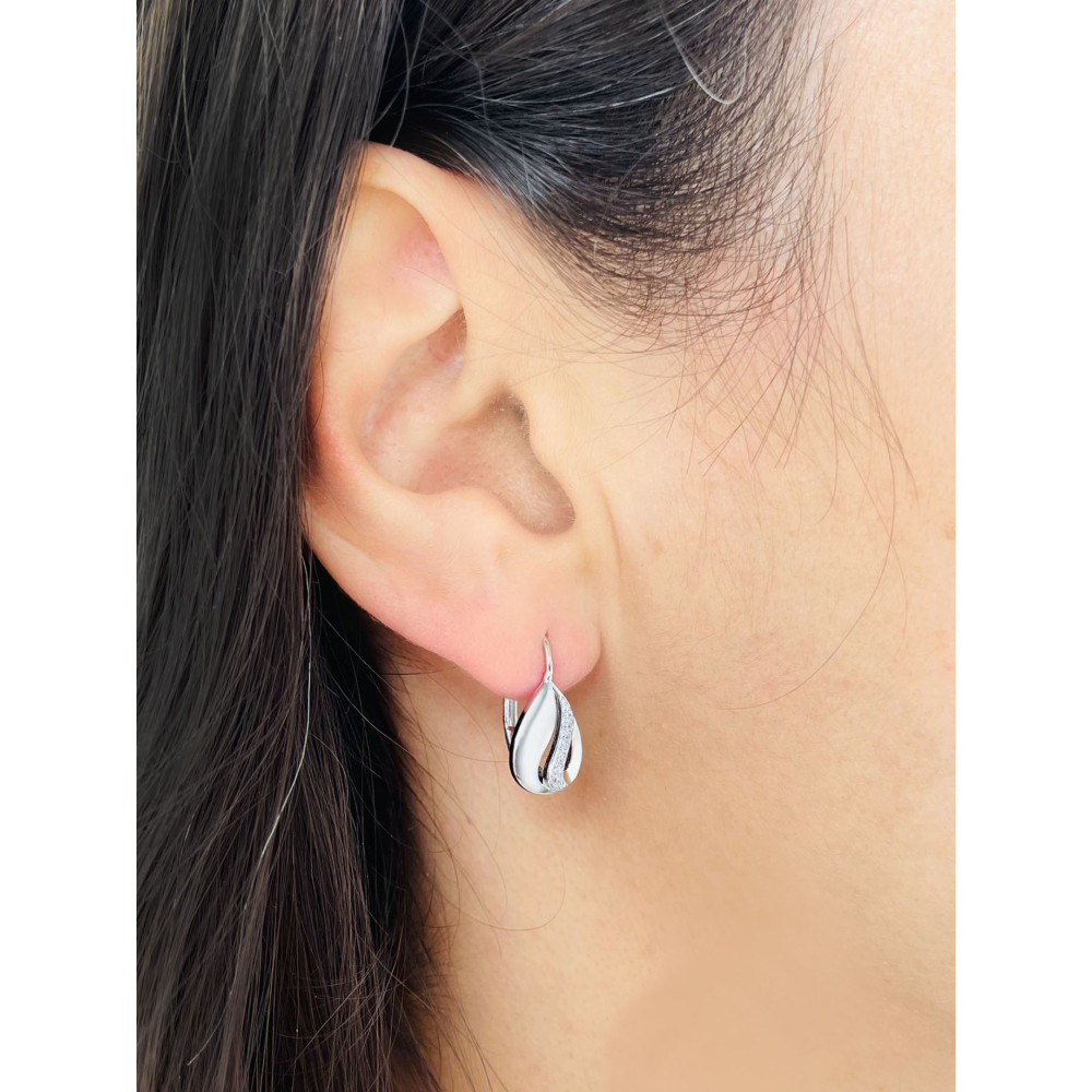 925 Silber Ohrringe Tränen mit Zirkonia