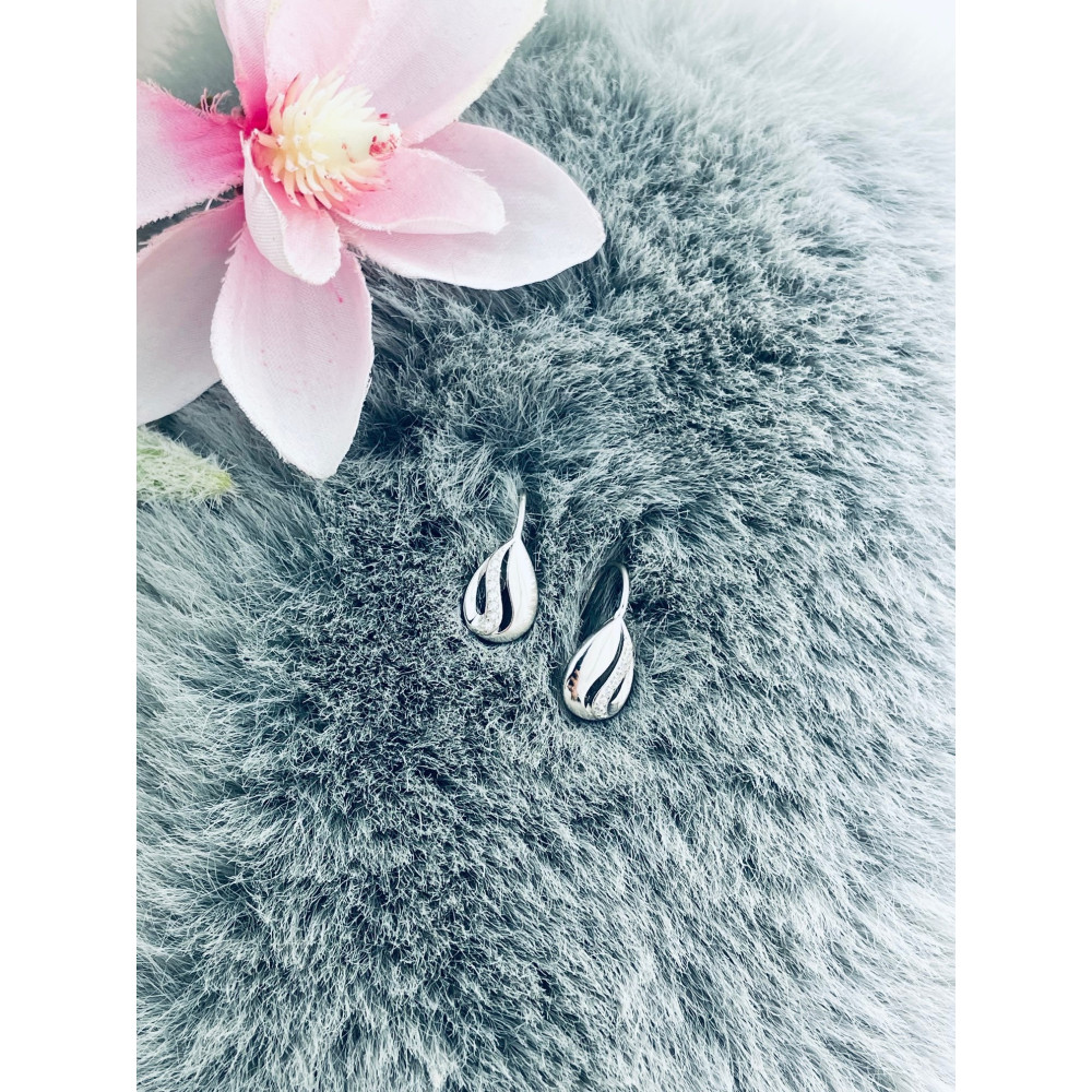 925 Silber Ohrringe Tränen mit Zirkonia