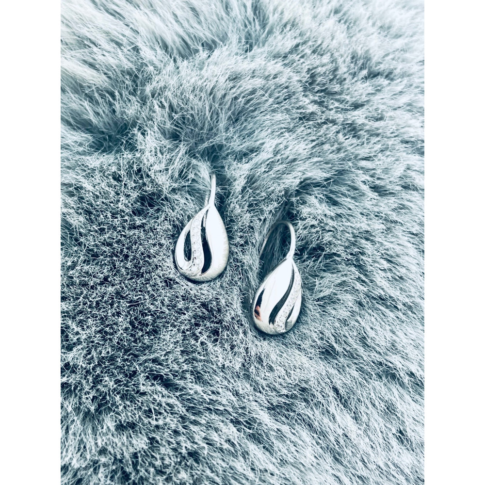 925 Silber Ohrringe Tränen mit Zirkonia