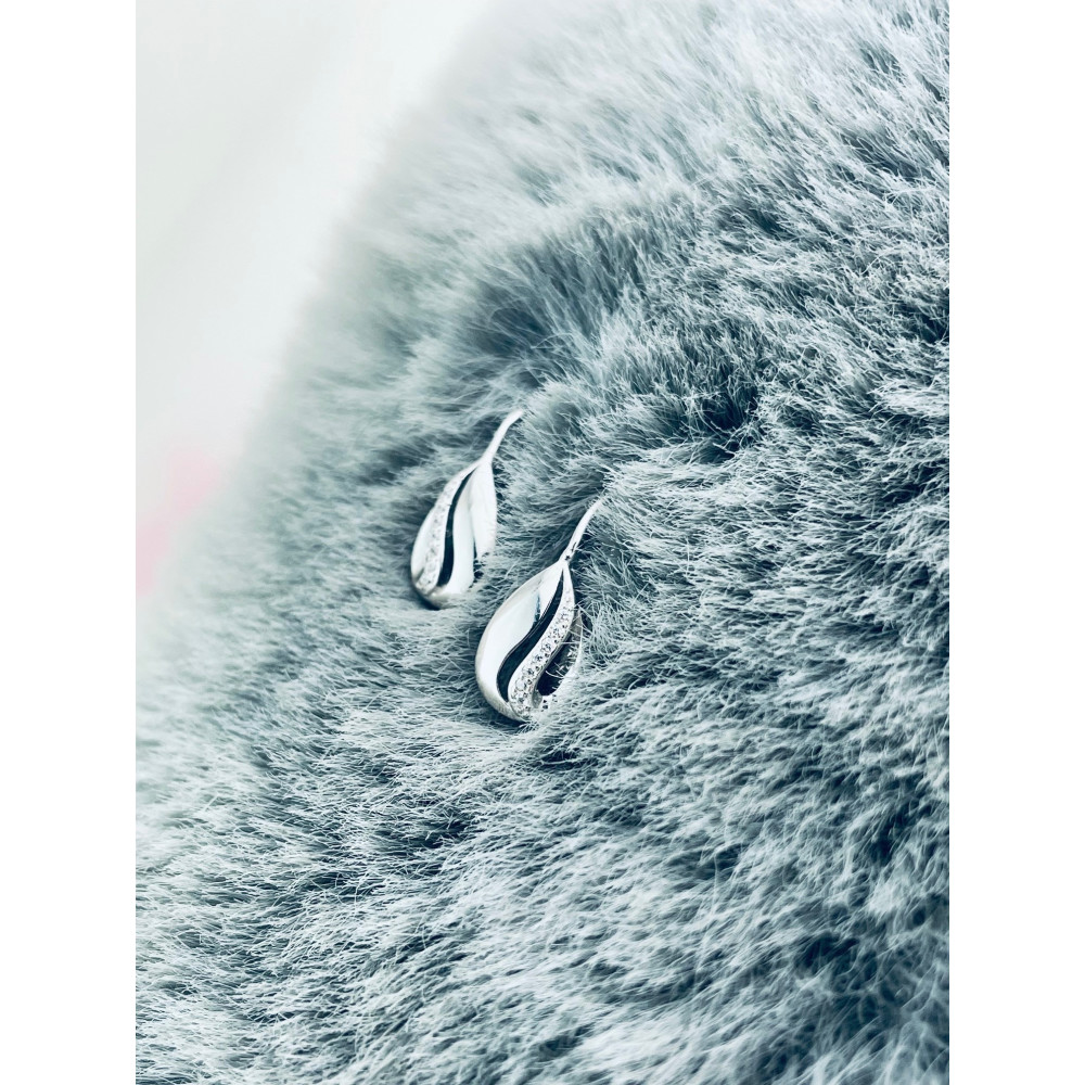 925 Silber Ohrringe Tränen mit Zirkonia