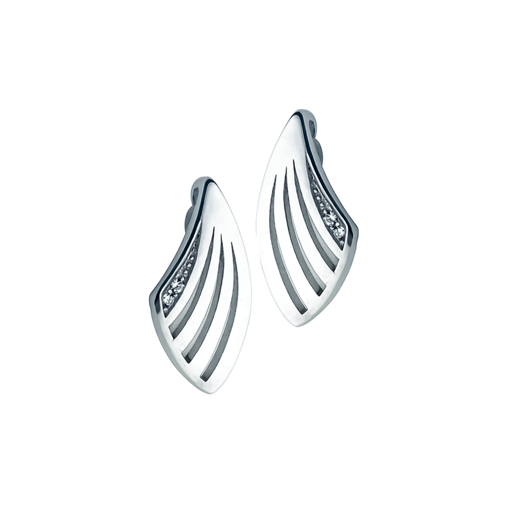 925 Silber Ohrringe Muscheln mit Zirkonia