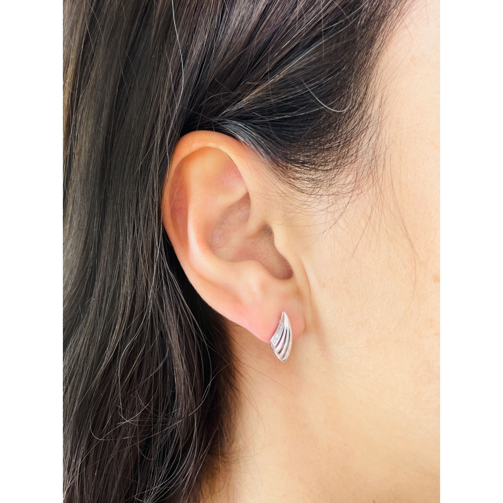 925 Silber Ohrringe Muscheln mit Zirkonia