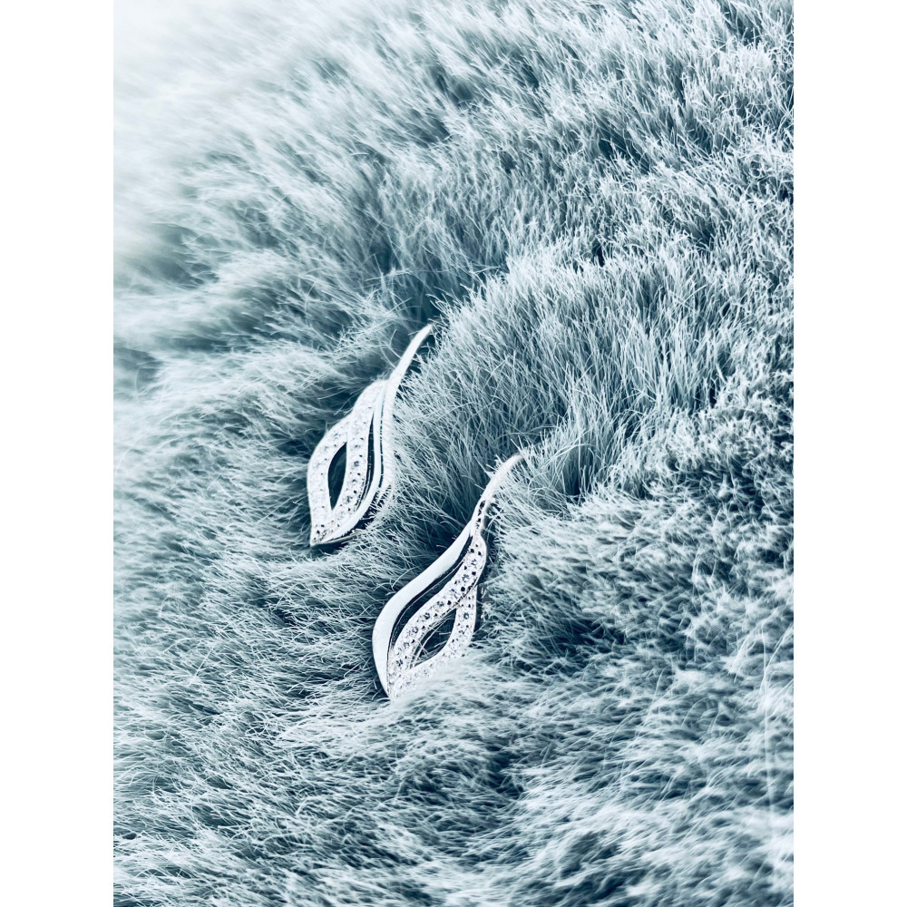 925 Silber Ohrringe Flamme mit Zirkonia