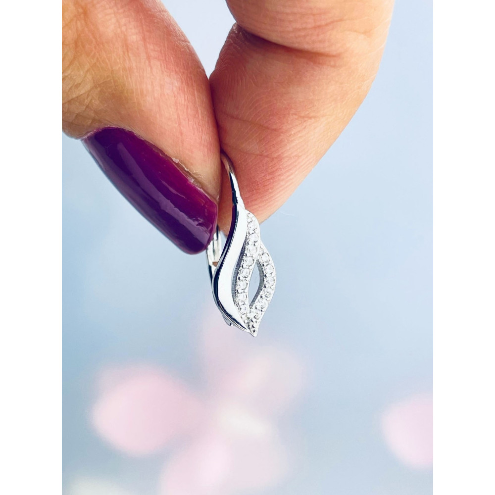 925 Silber Ohrringe Flamme mit Zirkonia