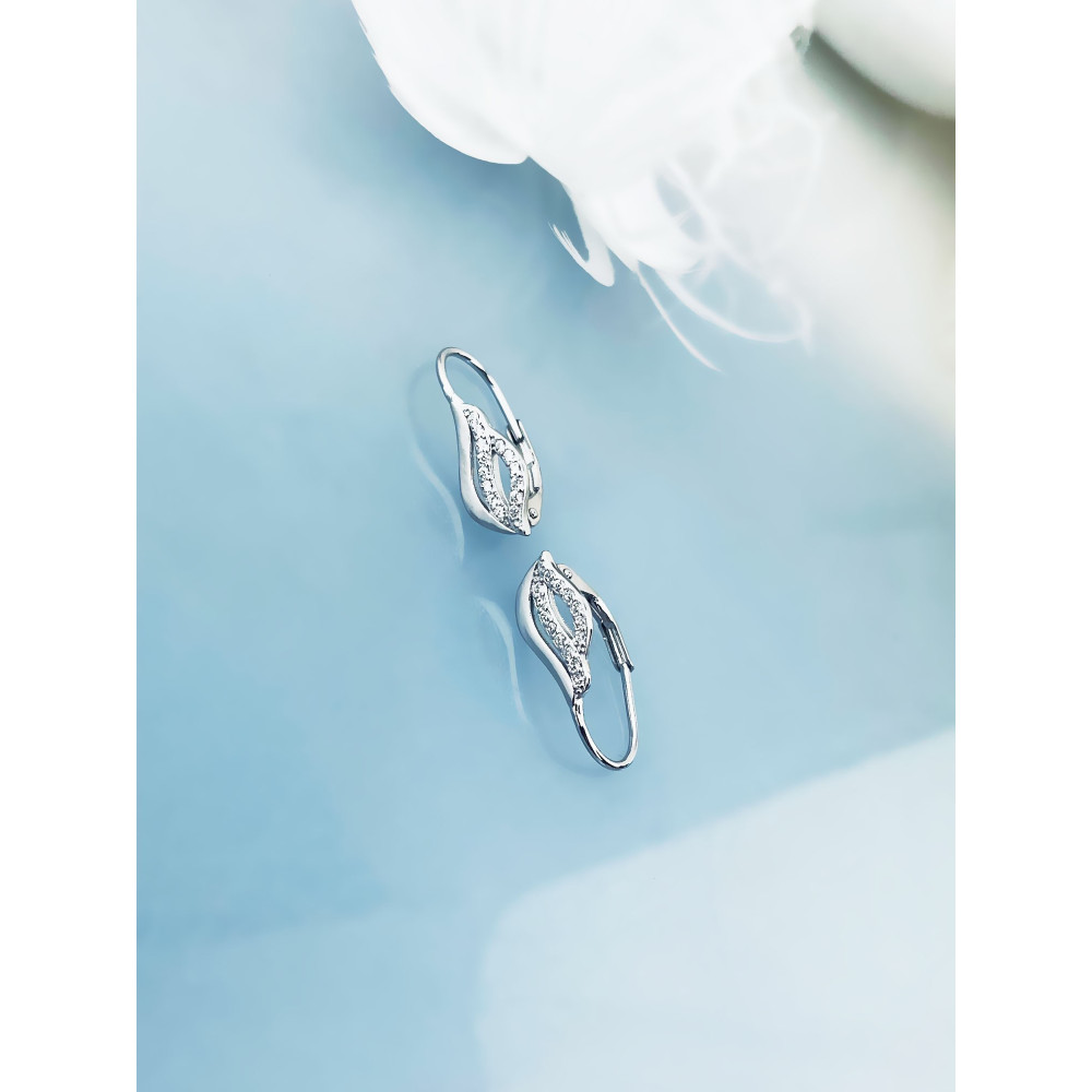 925 Silber Ohrringe Flamme mit Zirkonia