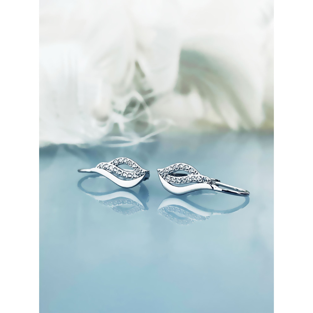 925 Silber Ohrringe Flamme mit Zirkonia