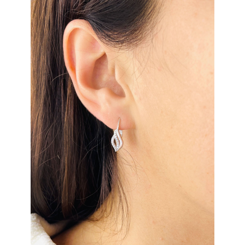 925 Silber Ohrringe Flamme mit Zirkonia