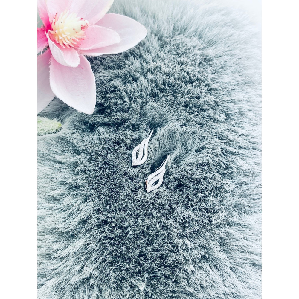 925 Silber Ohrringe Flamme mit Zirkonia