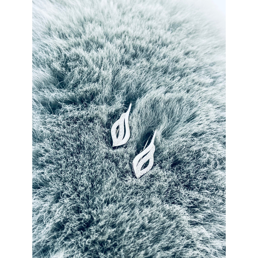 925 Silber Ohrringe Flamme mit Zirkonia