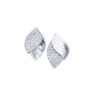 925 Silber Ohrringe Blätter mit Zirkonia