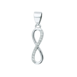 925 Silber Damen Medaillon Anhänger Infinity mit Zirkonia