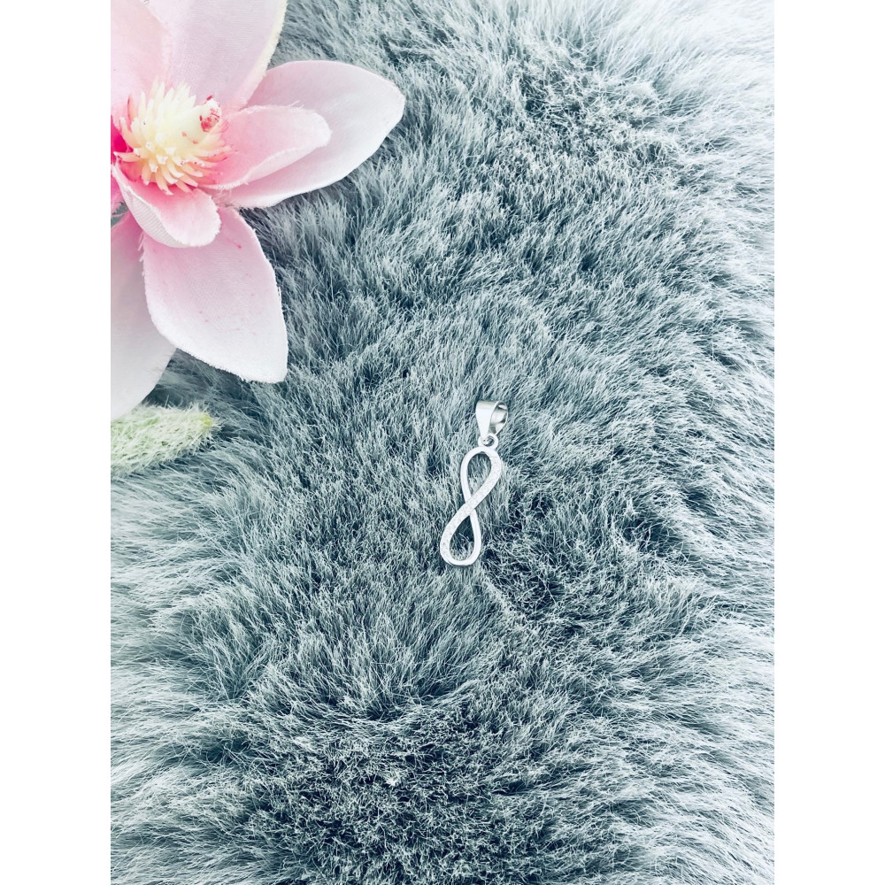925 Silber Damen Medaillon Anhänger Infinity mit Zirkonia