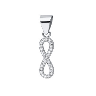 925 Silber Damen Medaillon Anhänger Infinity mit Zirkonia
