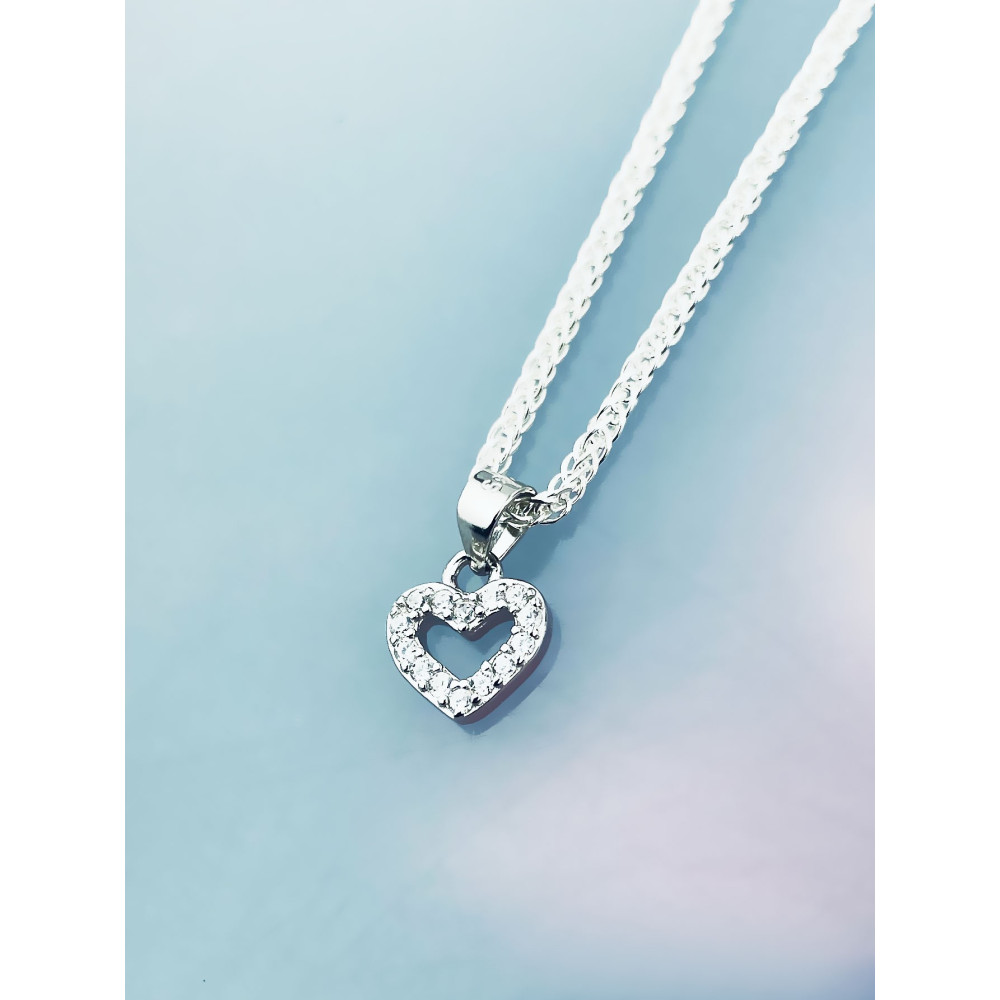 925 Silber Damen Medaillon Anhänger Herz mit Zirkonia