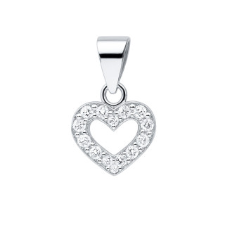 925 Silber Damen Medaillon Anhänger Herz mit Zirkonia