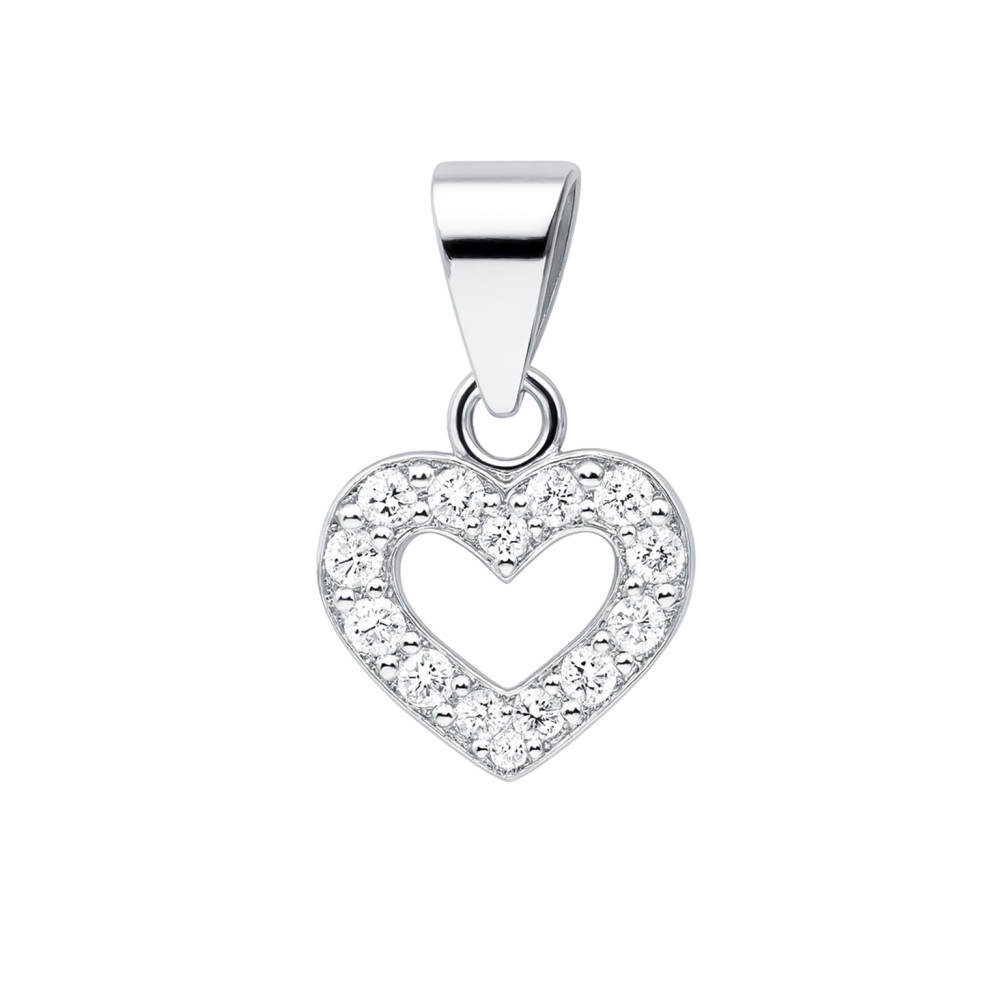 925 Silber Damen Medaillon Anhänger Herz mit Zirkonia