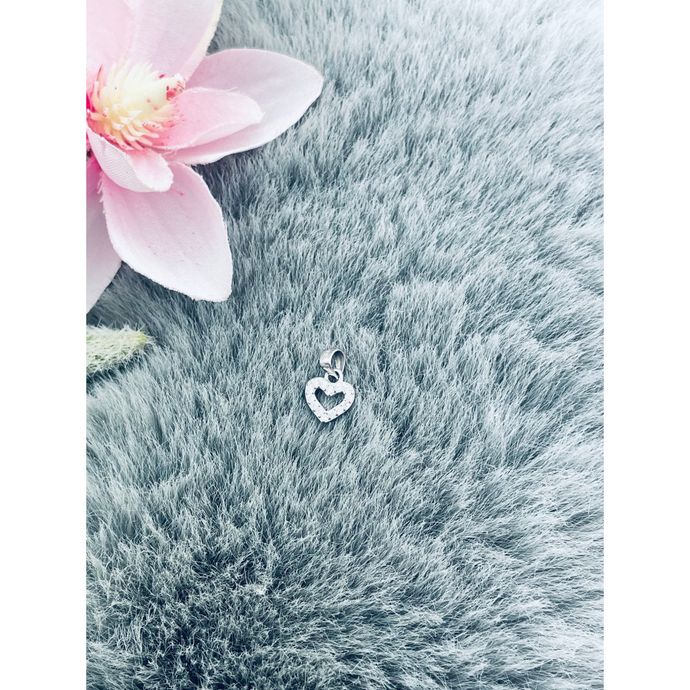 925 Silber Damen Medaillon Anhänger Herz mit Zirkonia