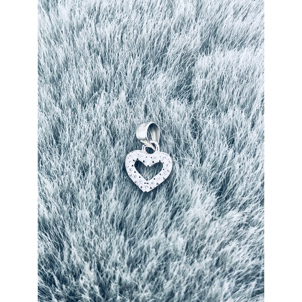 925 Silber Damen Medaillon Anhänger Herz mit Zirkonia