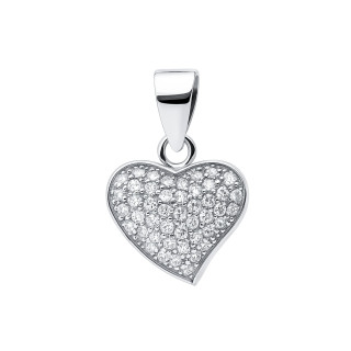 925 Silber Damen Medaillon Anhänger Herz mit Zirkonia