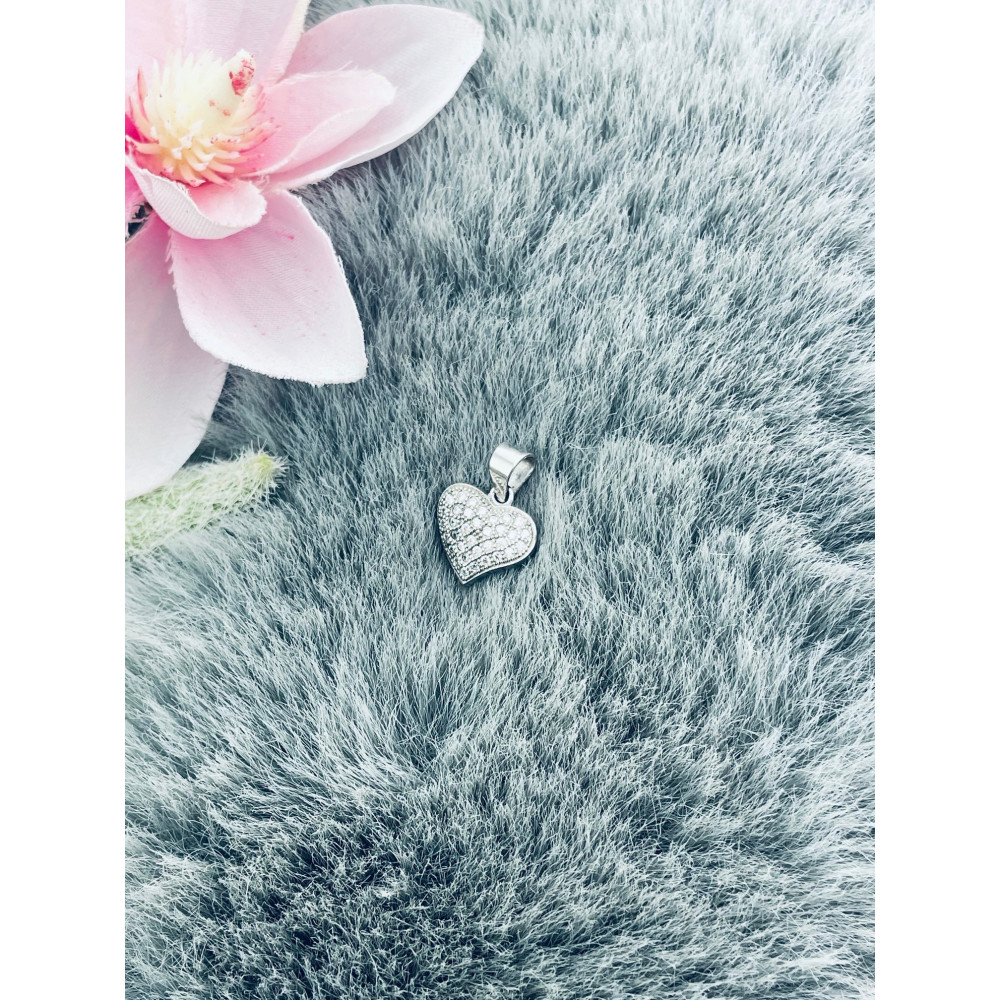 925 Silber Damen Medaillon Anhänger Herz mit Zirkonia