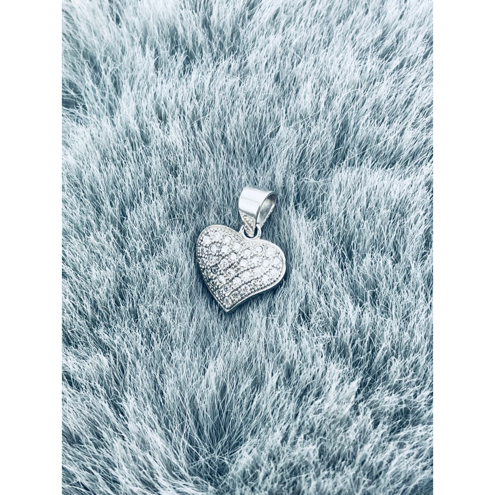 925 Silber Damen Medaillon Anhänger Herz mit Zirkonia