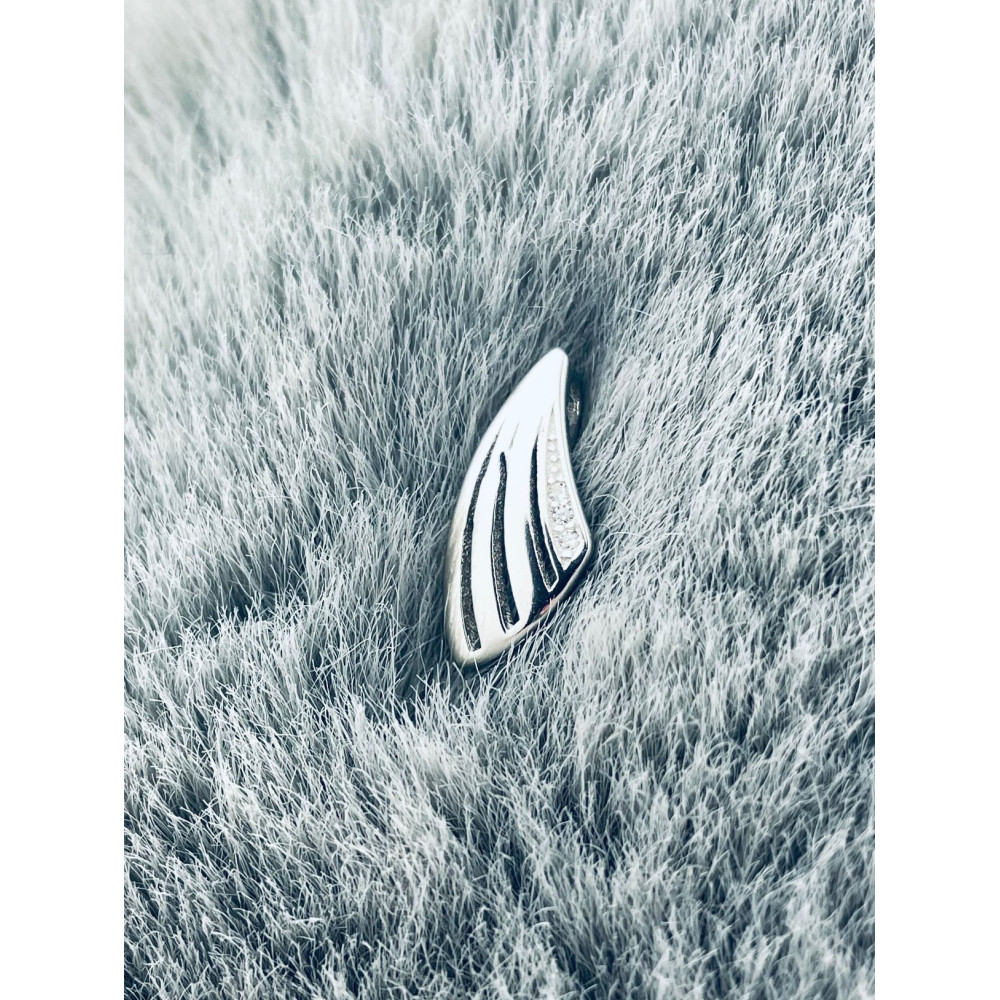 Silber Damen Medaillon Anhänger Muschel mit Zirkonia