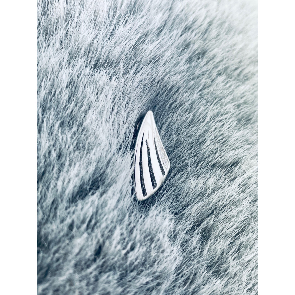 Silber Damen Medaillon Anhänger Muschel mit Zirkonia