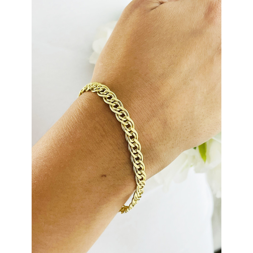 Goldarmband Armband Armkette Nonnakette Doppelpanzerkette Gelbgold 585er 14KT