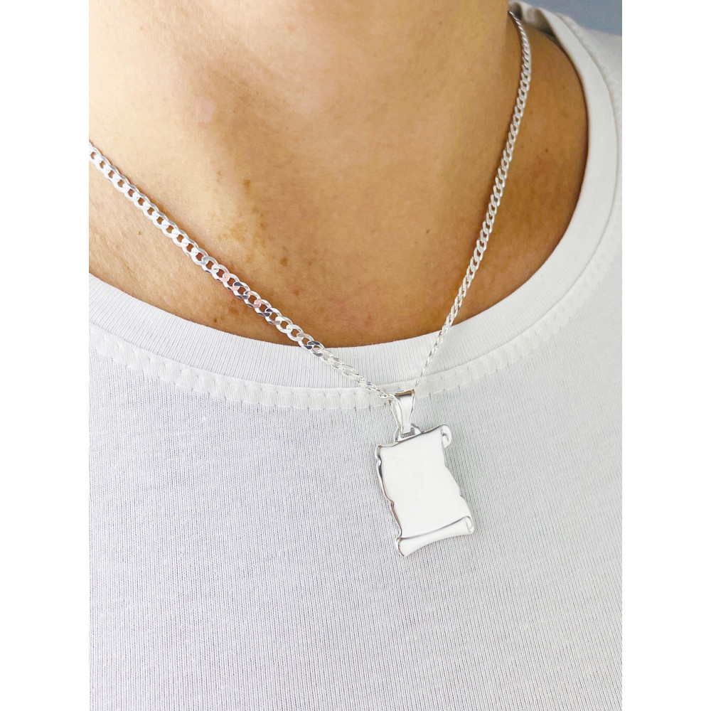 925 Silber Medaillon Anhänger Gravurplatte Gravur Platte