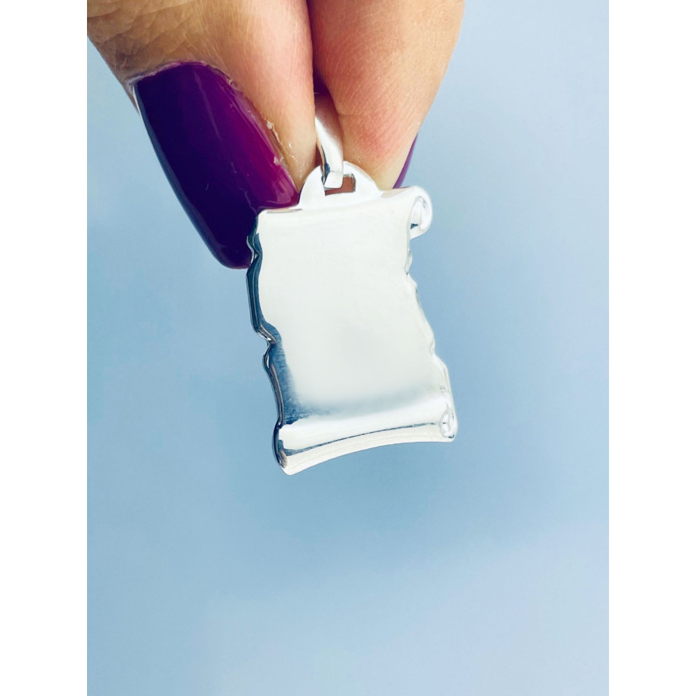 Srebrna zawieszka papirus blaszka do grawerowania