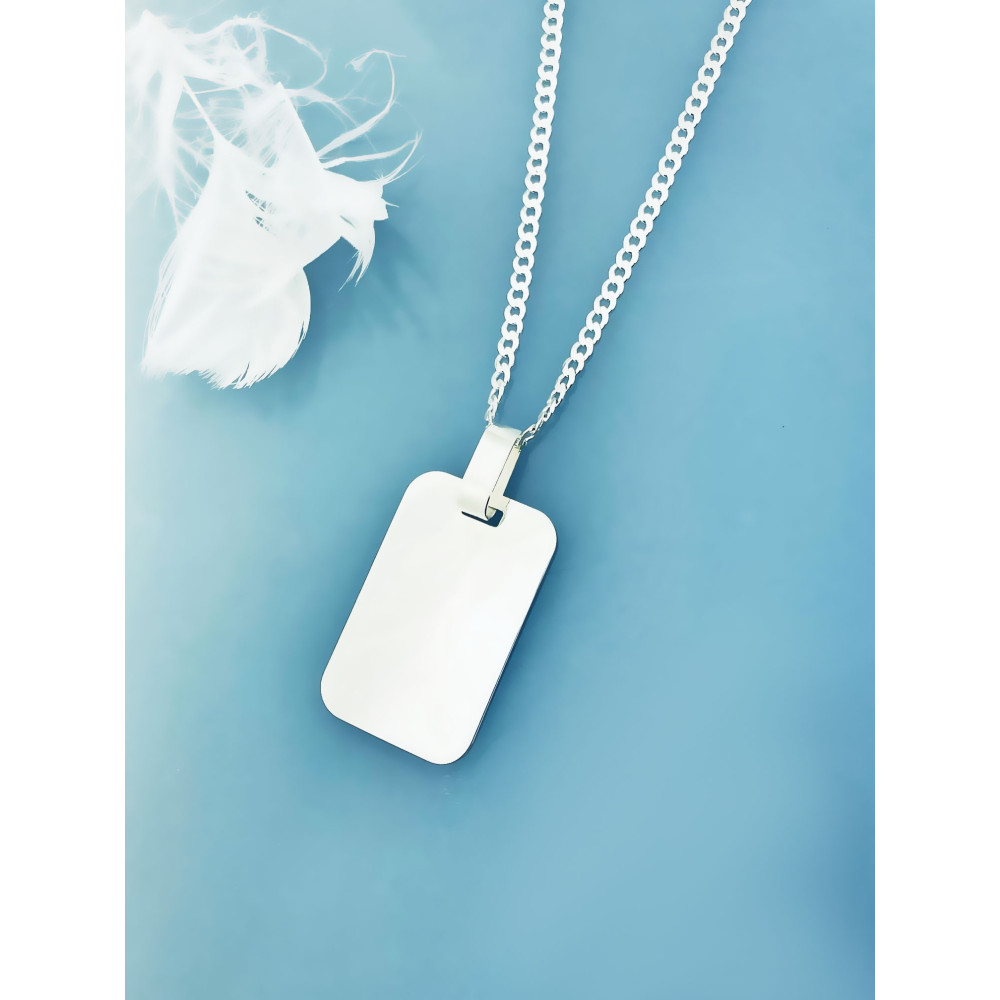 Srebrna zawieszka nieśmiertelnik blaszka do grawerowania