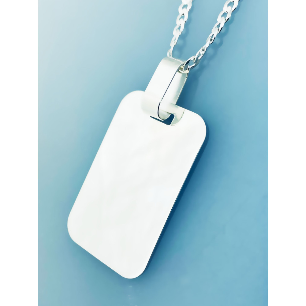 Srebrna zawieszka nieśmiertelnik blaszka do grawerowania