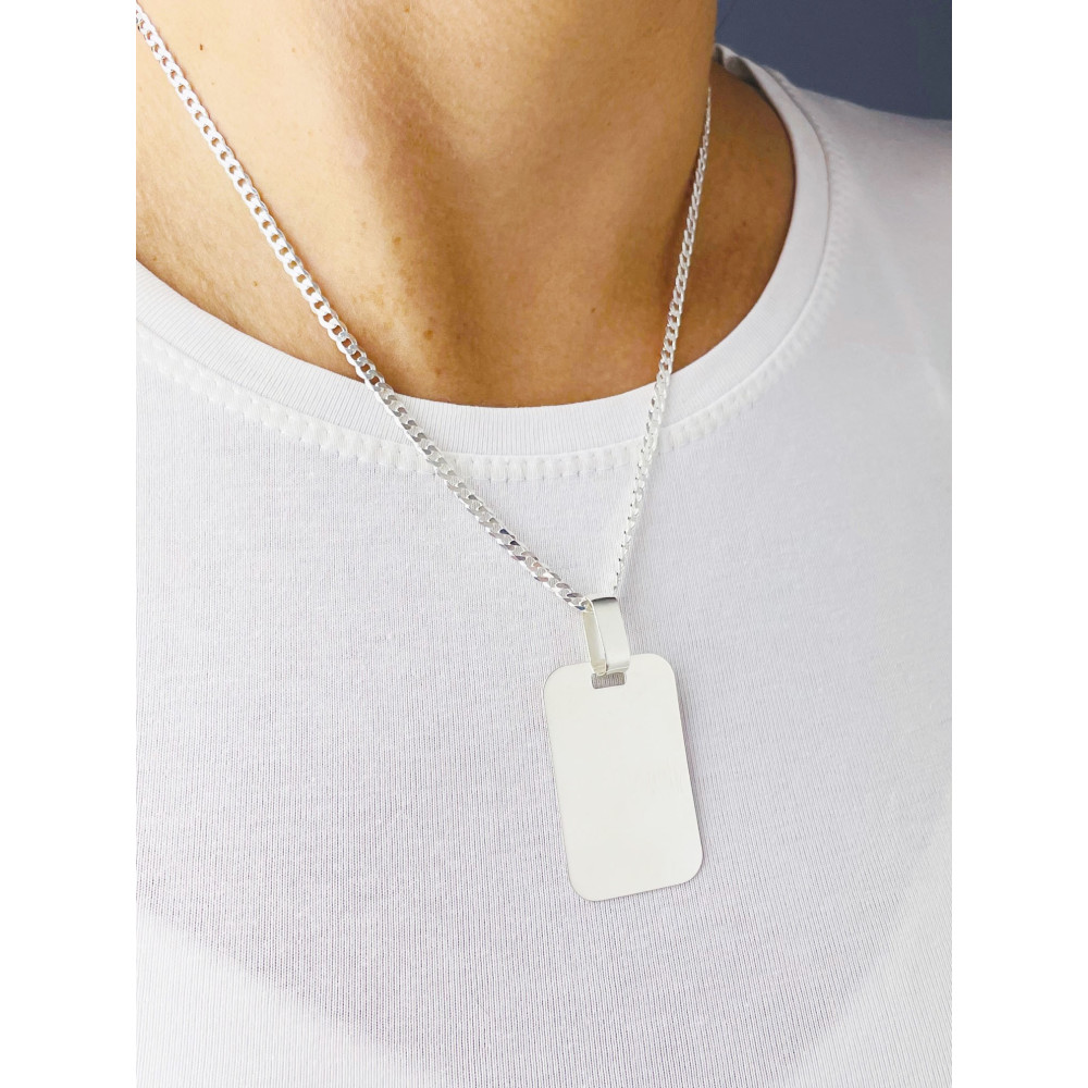 Srebrna zawieszka nieśmiertelnik blaszka do grawerowania